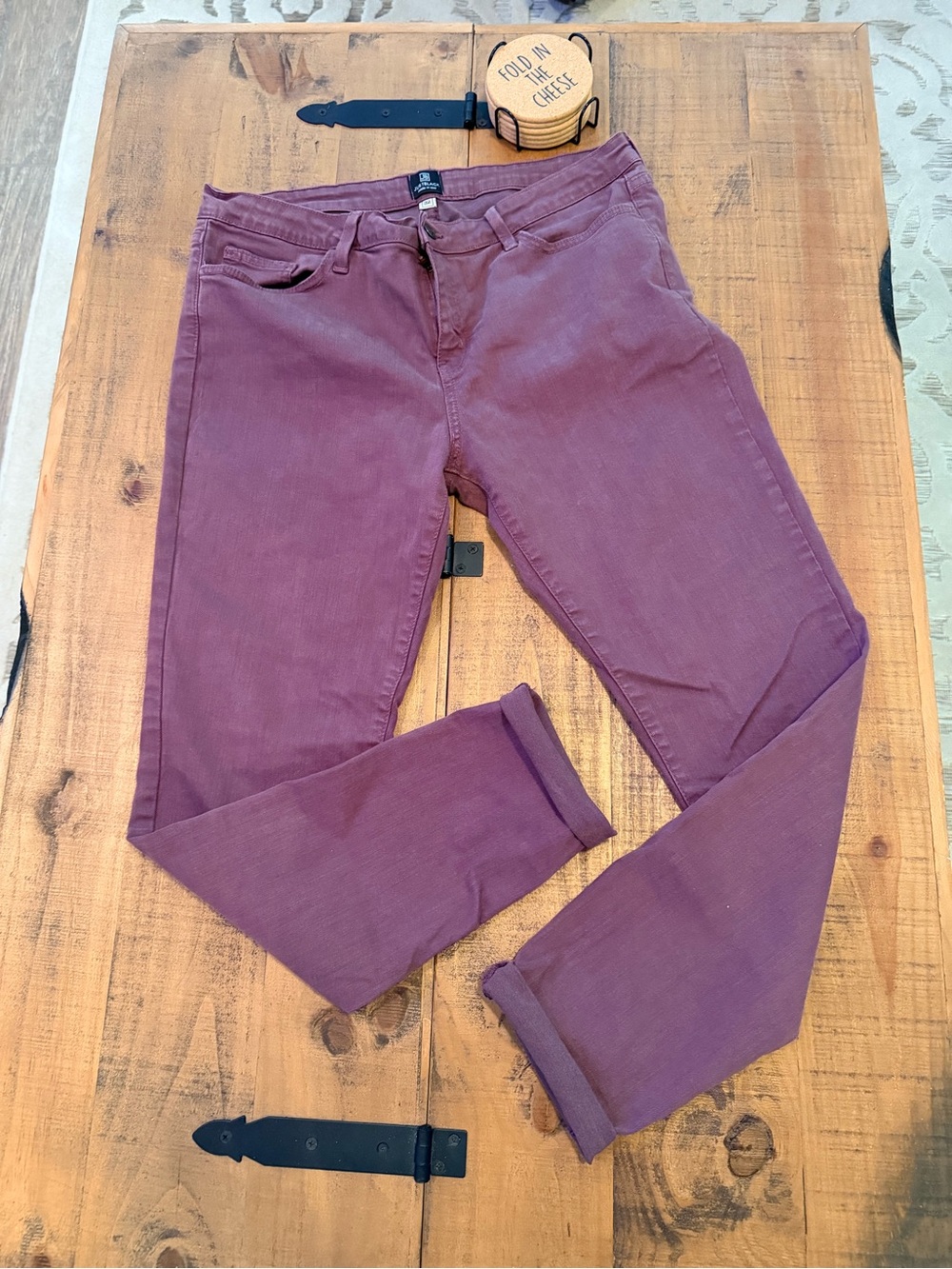Just Black Straight-Leg stretchy Jeans in Plum